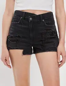 Outfitters Black Distressed Denim Mom Shorts