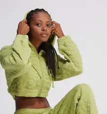 PacSun Nevada Quilted Cropped Zip Hoodie Jacket