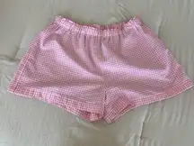 Hand made pink gingham boxer shorts