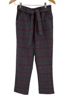2/$30 Altar'd State Plaid Print Waist Tie High Waisted Cropped Trouser Pants