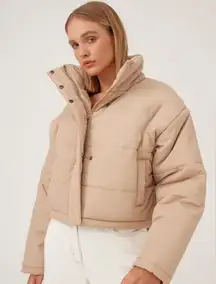 The Fifth Label Remake Puffer Tan Cropped Jacket Boxy‎ XS