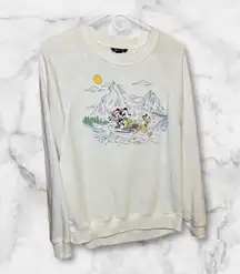 American Eagle Disney exclusive Mickey Minnie sledding winter sweater shirts S