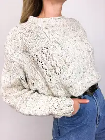 Vintage Express Hand-Knit Sweater in Taupe | Size M