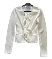 Herve Leger Jacket, NWOT, Ruffle White Jacket Blazer