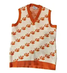 Vintage 70s Clemson University Heritage Sportswear Sweater Vest Size Large