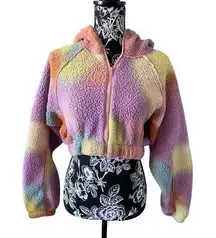 Urban Outfitters Out From Under Cropped Sherpa Zip Hoodie Hooded Sweatshirt Soft