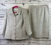 Women's Alfred Dunner Pantsuit Gray White Size 14