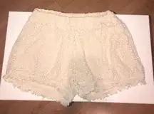 Cream Lace Shorts 