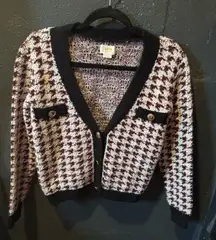 Women’s Maeve Black and Burgundy Button Up Cardigan Size XXSmall