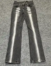 Vintage 90s‎ Bebe Denim Jeans With Beaded Crosses Size 30 Made In USA