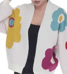 RAIN AND ROSE Oversized Flower Pop Cardigan