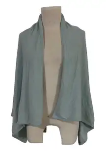 J. JILL Cashmere Shawl Wrap Cardigan Sweater Petite Small Sea Green *Stains*