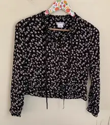 Urban Outfitters Floral print long sleeve crop top