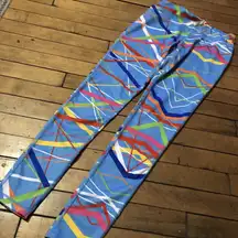 Loudmouth Ladies Leggings Small Colorful Abstract Stripes Athletic Golf