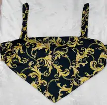 Black And Gold Chain Print Top