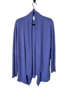 Athleta Pranayama Heather Lilac Pockets‎ Long Open Cardigan Women's Sweater sz M