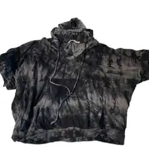 Ginger G Super oversized comfy tie die shirt with hood and front pocket medium