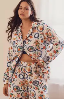 Anthropologie LyreBird Cloud Flannel Pajama Set