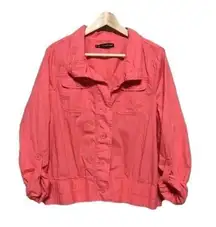 Maurices Lightweight 3/4 sleeve Coral buttoned Jacket plus size 14