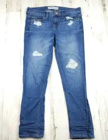 Express Women's Blue Distressed Modern Boyfriend Relaxed Fit Jeans Size 2 EUC