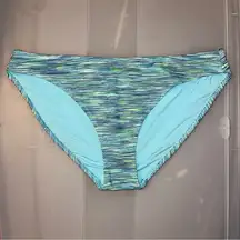 Aerie Blue/Green Space Dye Textured Bikini Bottom - M