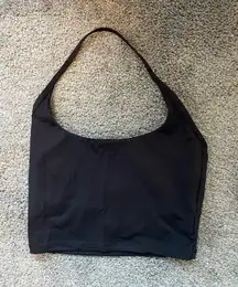 Black athletic halter top