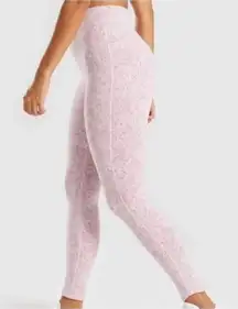 Gymshark Pink Fleur Texture Leggings Dusty Pink Marl Sz. S
