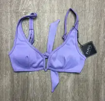 NWT Zaful Women's Purple Tie Front Bikini Top Size Small Adjustable Straps‎