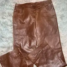 Lafayette 148 Leather Brown Pants Size 6