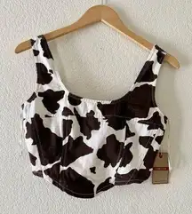 Lone Star Cow Print Corset Top