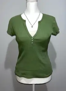 Vtg Y2K Energie Green Top 