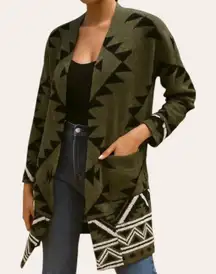 NWT FRYE Open Front Aztec Pattern Duster Sweater Size Medium