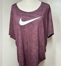 Nike  2X DriFit Short Sleeve Shirt Womens Maroon White Swoosh new without tags