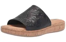 BØRN leather embossed Fish lake Tooled embossed born Sandals Size 10  B57