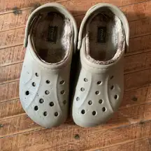 Crocs tan plaid lined arch support rubber ortho nursing clogs