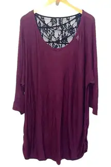 Torrid Womens‎ Quarter Sleeve Strappy Lace Back Pullover Sweater Purple Sz 5 NWT