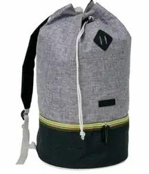 Fitkicks Throwback Backpack Daypack Bag Grey Black Travel Storage Compartment