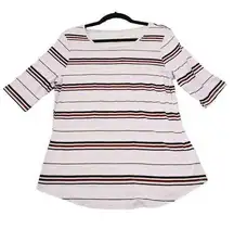 Apt.9 Womens Purple Striped Short Sleeve T-shirt Size Medium