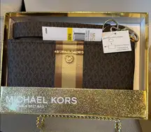 Michael Kors Dark Brown and Gold Belt Bag