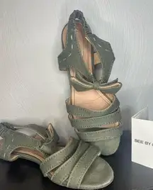 See By Chloe Olive Green Bow Sandal size 6.5