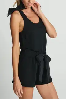 Sundays Scout Top Womens Tie Shoulder Scoop Neck Sleeveless Tank Top Black Size‎