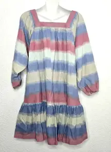 Outerknown Miro Organic Cotton Dress Size S NWT Oversized Balloon Sleeve Striped