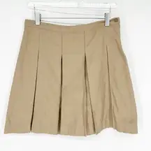 Lands End Pleated Skirt 4 Tan