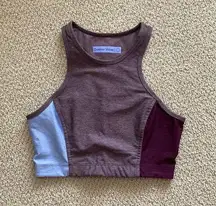NEW Outdoor Voices Tri-Tone Athena Crop Top Bra Long Line Sports Tank Small NWOT