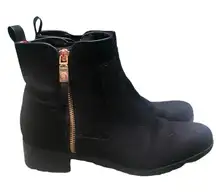 TOMMY HILFIGER BLACK QUILTED MOTO ANKLE BOOTS
