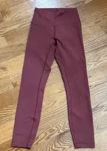 Lululemon High-Rise Yoga Leggings Burgundy Plum Stretch Athletic Pants