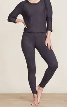 Barefoot Dreams Butterchic Knit Fold Over Legging Size Large Gray Carbon Malibu