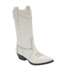 DKNY Cowgirlcore NEW  Laila Boots White Leather Cowboy Country Western NEW 9.5