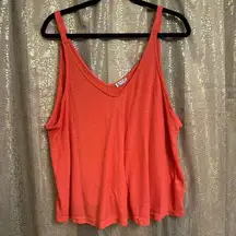 Free People  Dani Swing Tank Top Bright Red Orange Tank Top Large