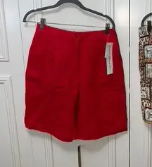 Women's Medium Shorts‎ 2 Piece Set Geranium Red & Animal Print Casual